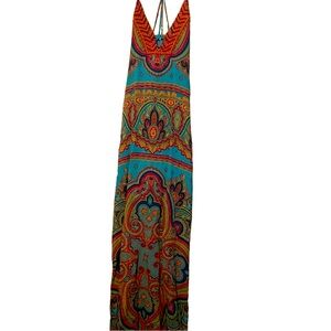 Hale Bob Beaded Spaghetti Strap Maxi Dress XS